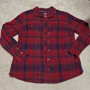 ST. JOHN’S BAY Women’s Red/Blue Plaid Flannel